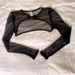 Mesh Lace Buckle Crop Top